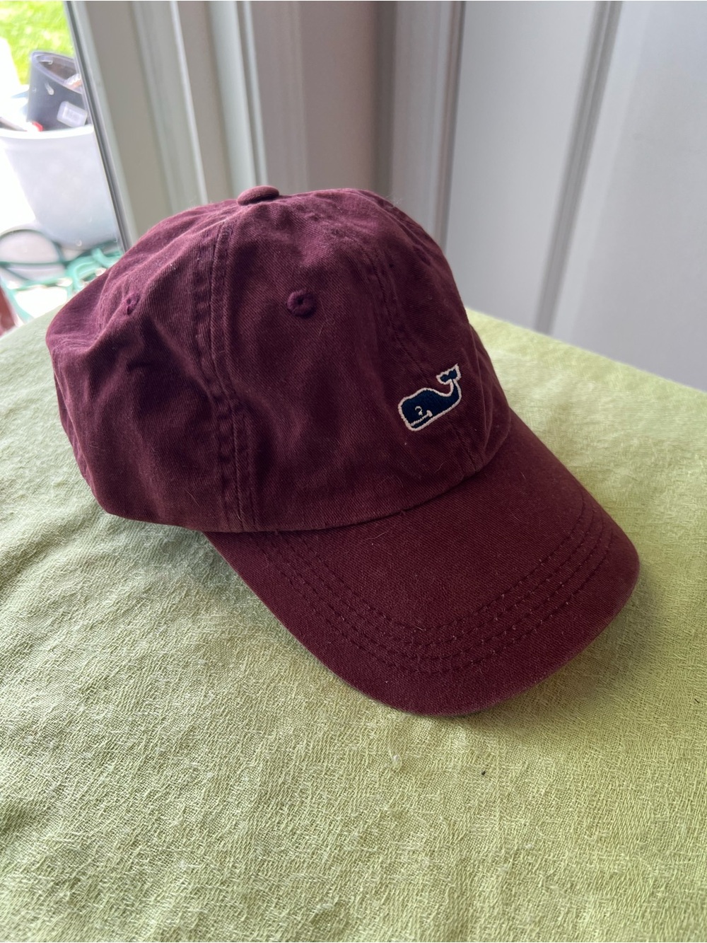 Vineyard Vines Burgundy Whale Baseball Cap